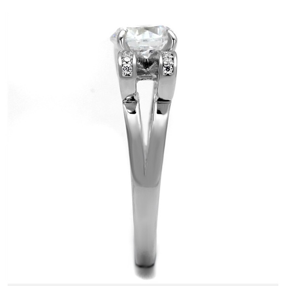 .925 Silver Rhodium AAA CZ Bow Ring - Picture 5 of 5